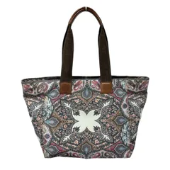 ETRO/エトロ ペイズリー柄 トートバッグ 肩掛け レザー ロゴ A4可 ブルー ブラウンのサムネイル