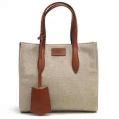 アルマーニ／GIORGIO ARMANI バッグ トートバッグ 鞄 ハンドバッグ レディース 女性 女性用 コットン 綿 キャンバス レザー 革 ブラウン 茶  Y1D040 YM47A ユニセックス 男女兼用のサムネイル
