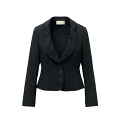 72e15 VALENTINO ヴァレンティノ テーラードジャケット ラウンドカラー アウター イタリア製 ブラック レディースo07tのサムネイル