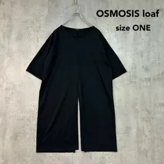 OSMOSIS loaf オズモーシスロフ ONE 587006-507T センタースリットチュニック Tシャツ ロング丈 半袖 カットソー キーネック トップス カジュアル モード シンプル 無地 ブラック ★ ■◆のサムネイル