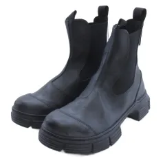 ガニー RUBBY HEELED CTIY BOOTS サイドゴアラバー ブーツ ブラック 37 ■GY62のサムネイル