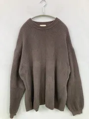 LIDNM リドム ニット/セーター M ブラウン コットン ニット 無地 長袖 ミドル丈 クルーネック(丸首) メンズのサムネイル