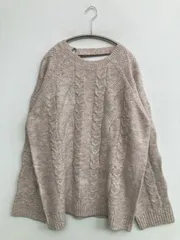 fupel ニット/セーター F ベージュ ウール・ニット 無地 ミドル丈 長袖 クルーネック(丸首) レディースのサムネイル
