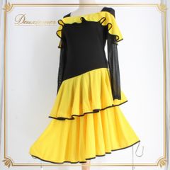 prima boutique フラメンコドレス 黒/黄色 フラメンコ 衣装 prima boutique プリマブティック ファルダ スカート