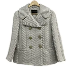 EMPORIOARMANI(エンポリオアルマーニ) コート サイズ40 M レディース - ライトグレー 長袖/ショート丈/秋/冬のサムネイル