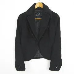 セシルマクビー CECIL McBEE ジャケット ボタンレス 毛 アンゴラ ブラック kz13953のサムネイル