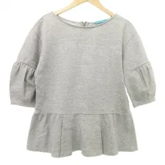 アリスオリビア alice + olivia ラメニット ペプラム カットソー パフスリーブ トップス F グレー ■TCのサムネイル