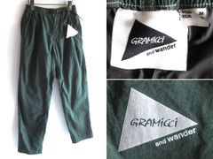 新品タグ付 GRAMICCI and wander アンドワンダー別注 グラミチ NYLON CLIMBING PANT ロゴプリント ナイロン クライミングパンツ M グリーン