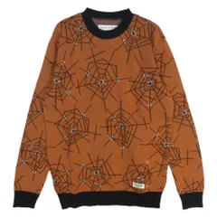 WACKO MARIA ワコマリア 17AW 17FW-WMK-KN14 Atomic Spider Jacquard-Knit Cotton Sweater アトミック スパイダー ジャガード ニット コットン セーター オレンジ系 S【美品】【中古】のサムネイル