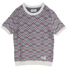 WACKO MARIA ワコマリア 14SS 14SS-KNT-36 半袖 コットン サマーニット マルチカラー系 M【美品】【中古】のサムネイル