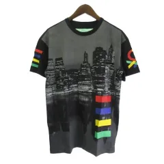 ユナイテッド・カラーズ・オブ・ベネトン UNITED COLORS OF BENETTON タグ付き Tシャツ カットソー 半袖 プリント 黒 ブラック Sのサムネイル