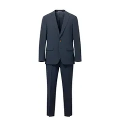83e15 HUGO BOSS ヒューゴボス スーツセットアップ シアサッカー テーラードジャケット スラックス ストライプ 44サイズ ネイビー メンズ 男性用u02tのサムネイル