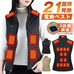 再入荷 電熱ベスト ヒーターベスト 21箇所発熱 3段階調温 発熱ベスト 電熱ベスト レディース 薄手 防寒ベスト 防寒着 作業用 電熱インナー 洗える USB給電 速暖 防寒対策 ポカポカのサムネイル