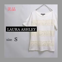 S 【 美品 LAURA ASHLEY / ローラアシュレイ 】 オフホワイト 半袖 カットソー レースデザイン Tシャツ 花柄 上品 レース 通勤服 オフィスカジュアル 春夏 T863_2404/024のサムネイル