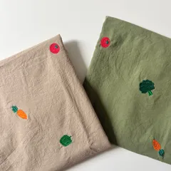 original cotton刺繍生地（野菜刺繍）　韓国生地のサムネイル