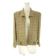 ピエールカルダン Pierre Cardin トッパージャケット 9 ベージュ 七分袖 チェック柄 透け感 /AO5 ■ECC001のサムネイル