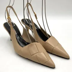 ⭐️美品⭐️BRUNOMAGLI ブルーノマリ レザー スリングバック パンプス ベージュ イントレチャート サンダル パンプス 38½のサムネイル