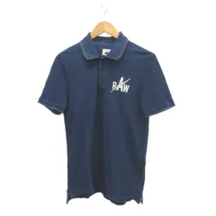 ジースターロウ G-Star RAW ポロシャツ M インディゴブルー ネイビー ロゴプリント 半袖 /KV ■ECA003のサムネイル
