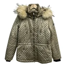 AMACA(アマカ) コート サイズI 42 レディース - ベージュ 長袖/キルティング/ジップアップ/ショート丈/中綿/冬/POST CARDコラボのサムネイル