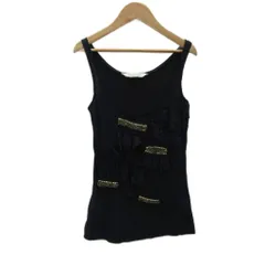 ザラ ベーシック ZARA BASIC タンクトップ S 黒 Uネック スタッズ装飾 フリル /SY37 ■ECB005のサムネイル