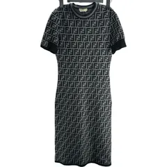 フェンディ FENDI FF総柄ニットワンピース FZD753 グレー レーヨン レディース ワンピースのサムネイル