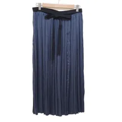 3.1 Phillip lim(スリーワンフィリップリム) ロングスカート サイズ2 S レディース美品  - ダークネイビー×黒 プリーツのサムネイル
