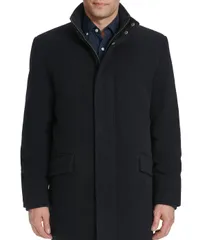 コールハーン メンズ アウター ジャケット・ブルゾン プラスサイズ ウール コート Cole Haan Wool Blend Plush Solid Coat Navy ネイビーのサムネイル