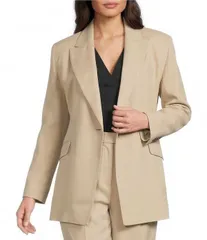 マレーラ レディース アウター コート ジャケット Marella Millcampal Notch Lapelong Sleeve Jacket Beige ベージュのサムネイル