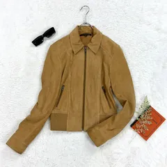 theory Suede Jacket セオリー 本革 スエードジャケット ブルゾン レザージャケット ジップアップ キャメル レディースのサムネイル