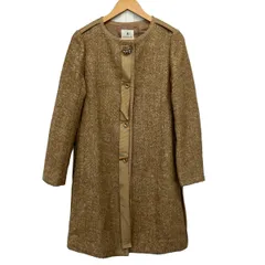 LANVIN en Bleu(ランバンオンブルー) コート サイズ38 M レディース美品  - ベージュ×白×黒 長袖/ラインストーン/秋のサムネイル