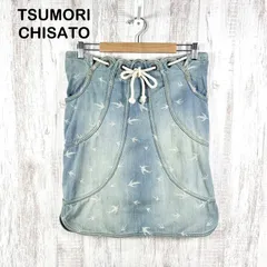 TSUMORI CHISATO ツモリチサト ツバメ 総柄 デニムスカート ブルーのサムネイル