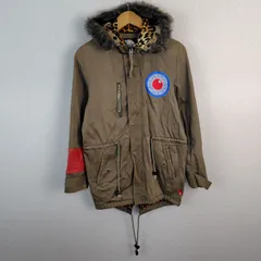 PUNK DRUNKERS パンクドランカーズ モッズコート 総柄 ホワイト メンズ 古着 レトロのサムネイル