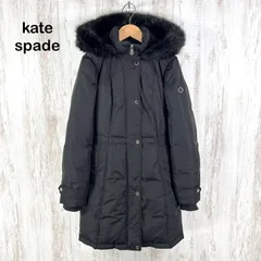 kate spade new york ケイトスペードニューヨーク スペード刺繍 ボリュームファー ロングダウンジャケット ブラック ピンクのサムネイル