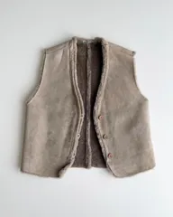 1990s EMPORIO ARMANI MOUTON VEST JACKET 1990年代　エンポリオアルマーニ　archive アーカイブ　ムートンベスト　ノースリーブ　ジャケット　ベスト　90s アルマーニのサムネイル