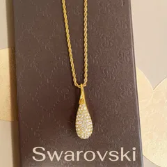 Swarovski ドロップ パヴェ ネックレス ゴールドのサムネイル