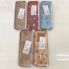 《신품·미사용》 아야코지 펜접시 5장 세트 일본식 일본 무늬 소용돌이 가부키 물방울 레드 브라운 블루 소품 두어