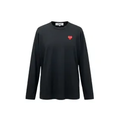 32e16 PLAY COMME des GARCONS プレイコムデギャルソン 長袖Tシャツ ロングスリーブTシャツ 胸元ワッペン AD2020 Lサイズ ブラック コットン100％ メンズo07tのサムネイル