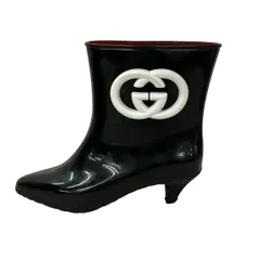 GUCCI(グッチ) レインブーツ 38 - 724458 黒×白 インターロッキングのサムネイル