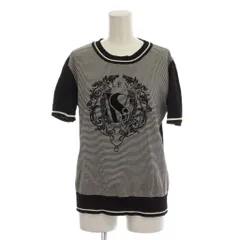 バレンザポースポーツ VALENZA PO SPORTS Tシャツ 40 黒 ブラック ストライプ柄 エンブレムデザイン 半袖 /LP ■ECB003のサムネイル