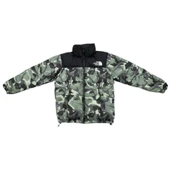 ☆ノースフェイス ダウンジャケット ノベルティヌプシ ND91842 Sサイズ ナイロン カモフラージュ 迷彩柄 ロゴ グリーン ブラック THE NORTH FACEのサムネイル