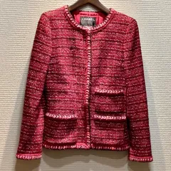 シャネル CHANEL 01A ココマークボタン ツイードジャケット ノーカラージャケット 赤 レッド [36] P18007 I7127/T17のサムネイル