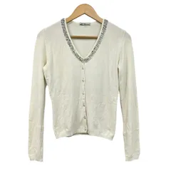 BLUMARINE(ブルマリン) カーディガン サイズI46 L レディース - アイボリー×シルバー 長袖/スパンコールのサムネイル