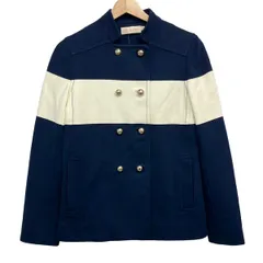 TORY BURCH(トリーバーチ) コート サイズXS レディース美品  - ネイビー×アイボリー 長袖/春/秋のサムネイル