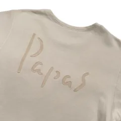 Papas パパス バックロゴ刺繍 プリント 半袖 スウェット トレーナー シャツ サイズ 48 M /アイボリーホワイト系/メンズ/日本製のサムネイル