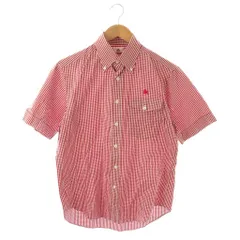 バラクータ BARACUTA シャツ 半袖 前開き チェック BD ボタンダウン コットン M 赤 白 /NR ■GY59のサムネイル