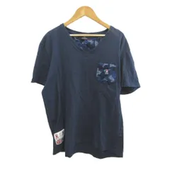 サイコバニー Psycho Bunny Tシャツ カットソー XL 紺 ネイビー Vネック 半袖 ポケット付き /MD ■GY53のサムネイル