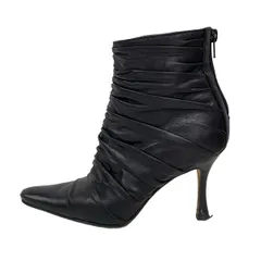 MANOLO BLAHNIK(マノロブラニク) ショートブーツ 35 レディース - 黒 レザーのサムネイル