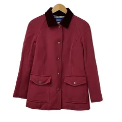 Burberry Blue Label(バーバリーブルーレーベル) コート サイズ38 M レディース美品  - ピンク×ボルドー 長袖/中綿/冬のサムネイル
