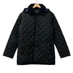 LAVENHAM(ラベンハム) コート サイズ36 S メンズ - 黒×ネイビー 長袖/キルティング/中綿/フード着脱可/秋/冬のサムネイル