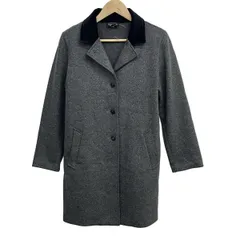 agnes b(アニエスベー) コート サイズ2 M レディース美品  - ダークグレー×黒 長袖/ベロア/冬のサムネイル